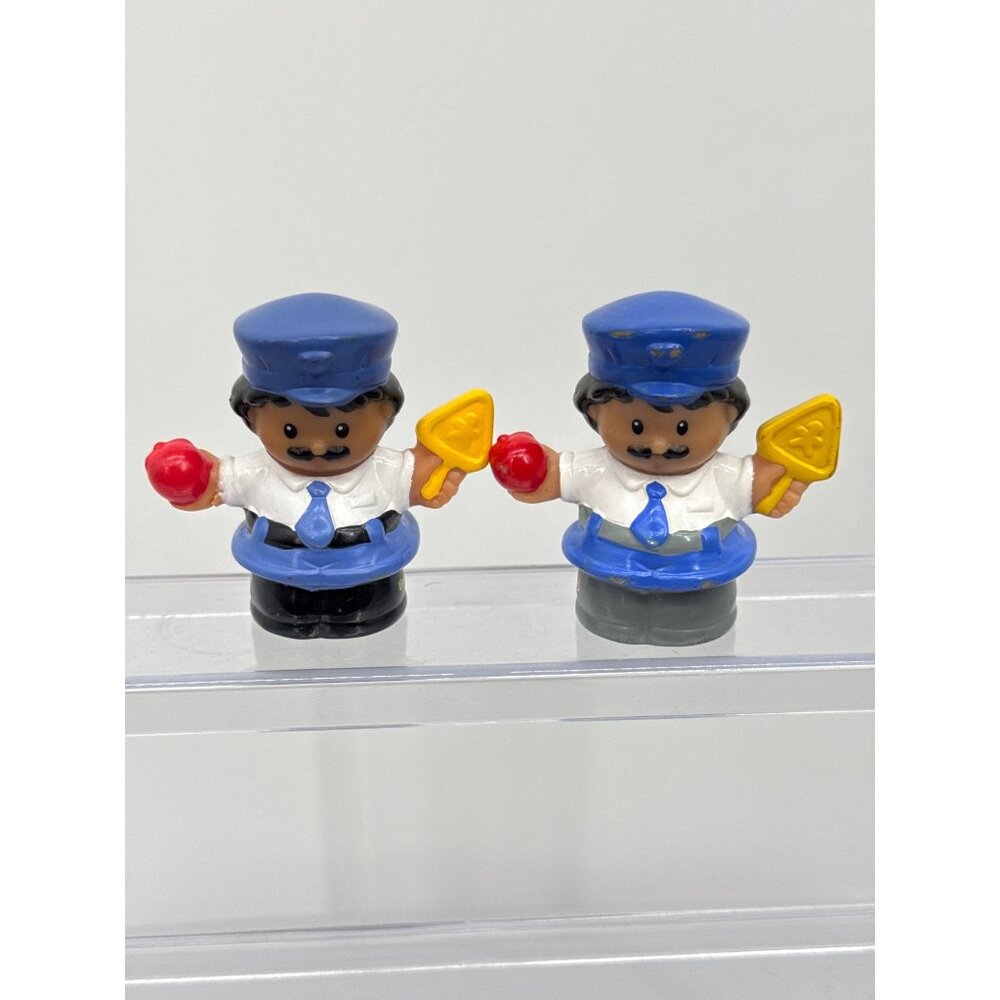Fisher Price Little People Bus Driver Safety Patrol Man Crossing Guard